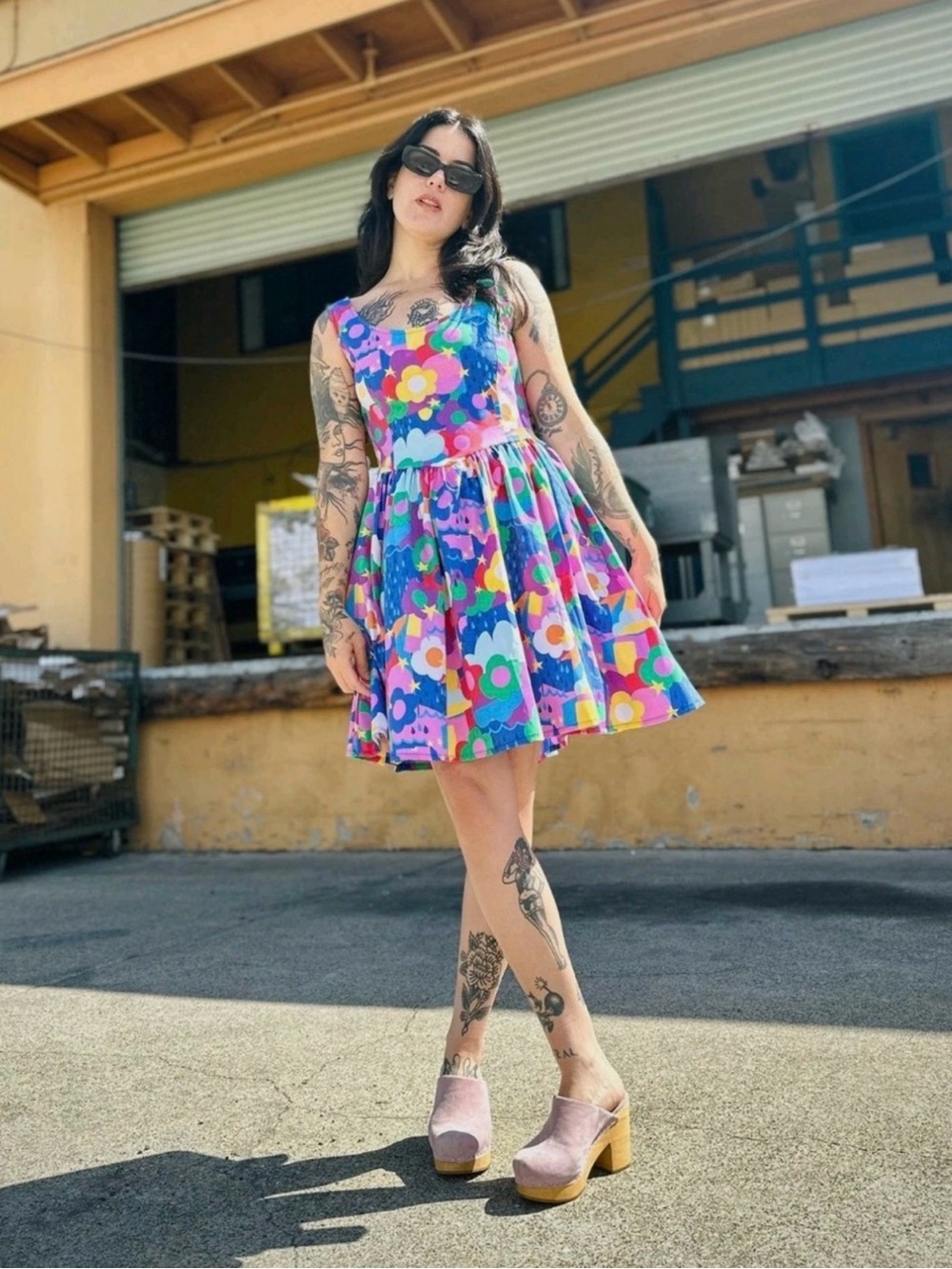 NWT Nooworks Big Pocket Dress in Summer Daze